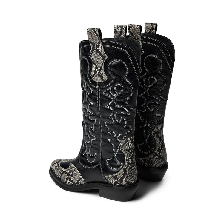 Pavement Julianne Snake Long boots Black/snake 716