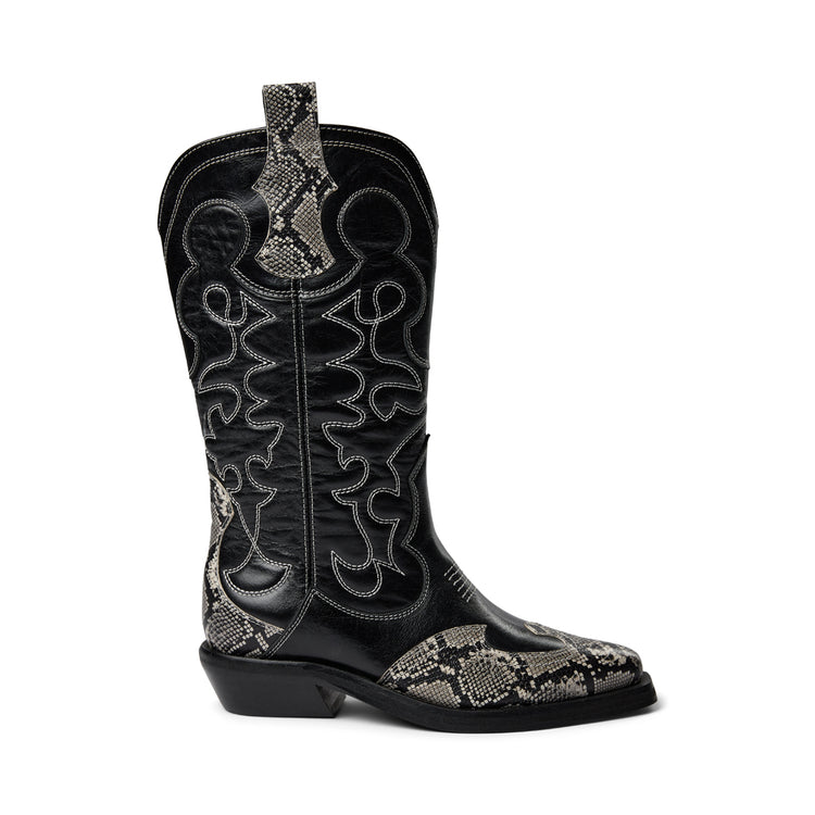 Pavement Julianne Snake Long boots Black/snake 716