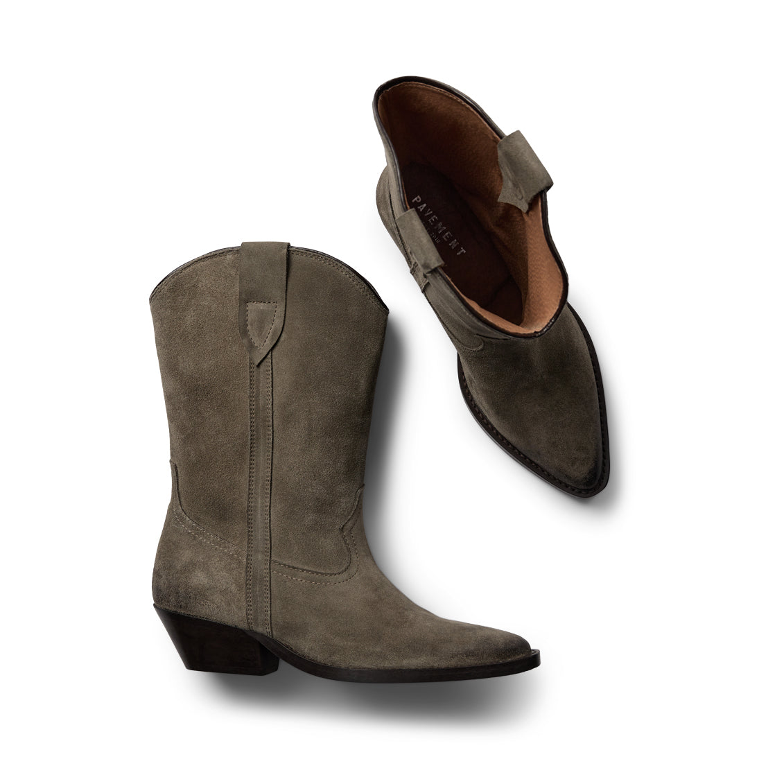 Pavement PANikki Suede Boots Khaki suede 312