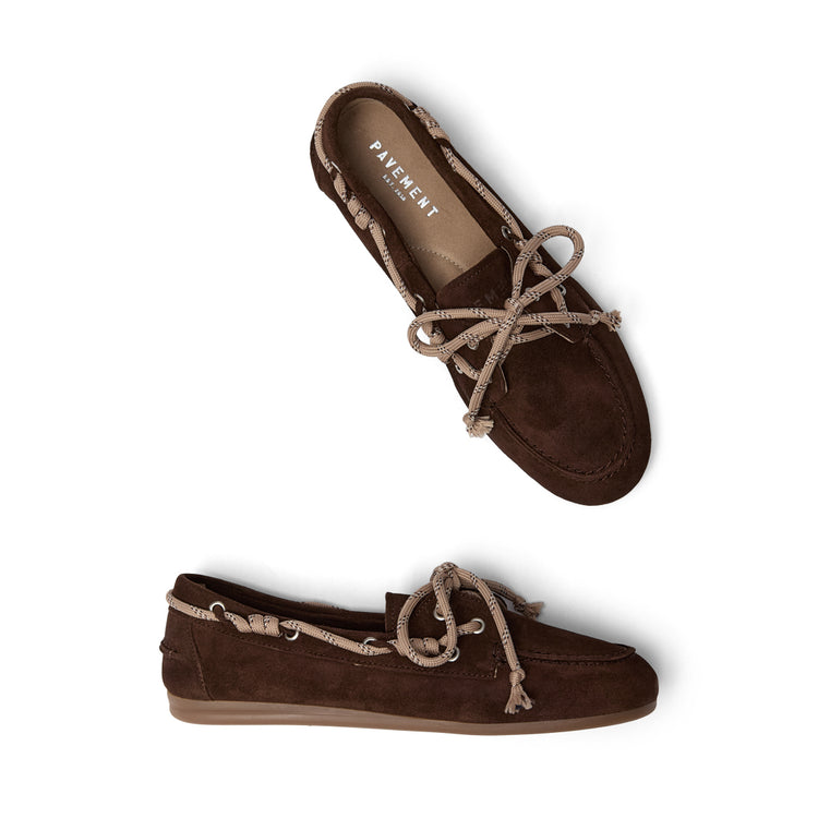 Pavement PAMarin Bold Lace Loafers Brown suede 347