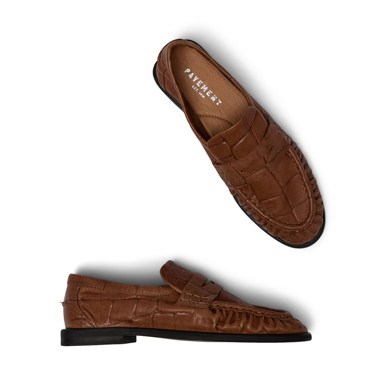 Pavement PA Elmira Croco Loafers Tan 052