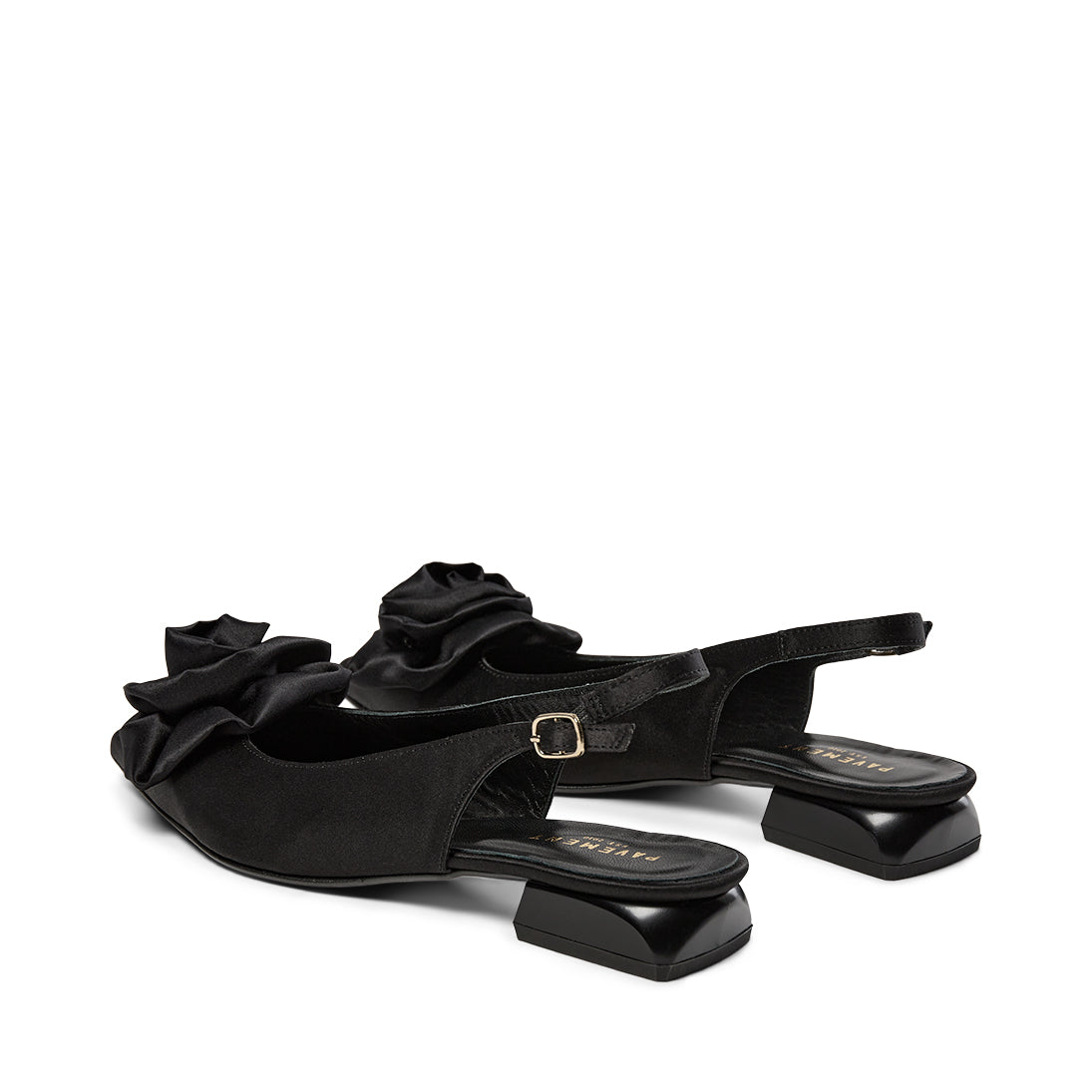 Pavement Kala Rose Slingback Black satin 705