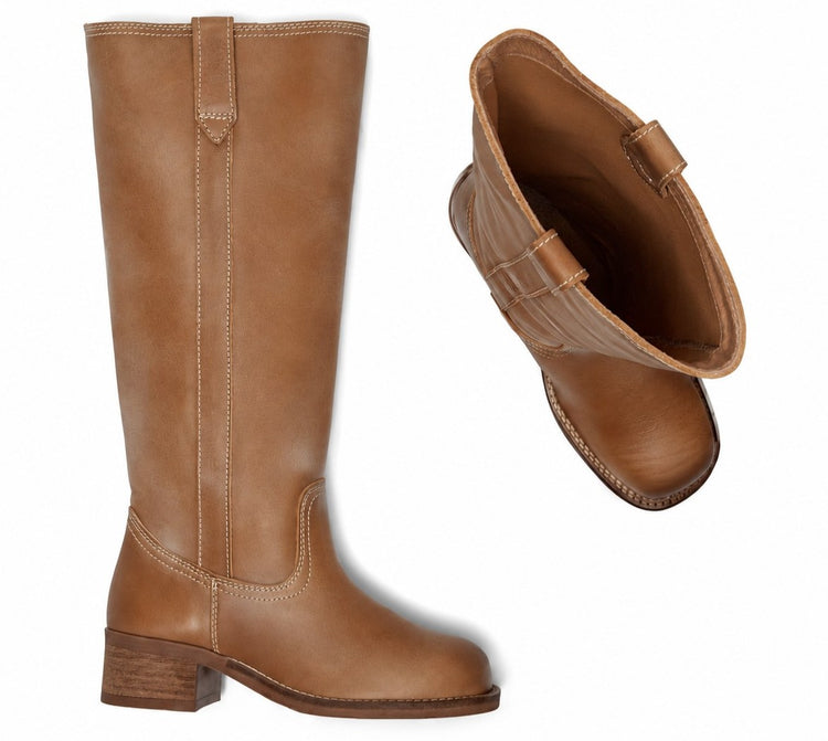 Pavement PAMaren Vintage Long boots Tan/White 788