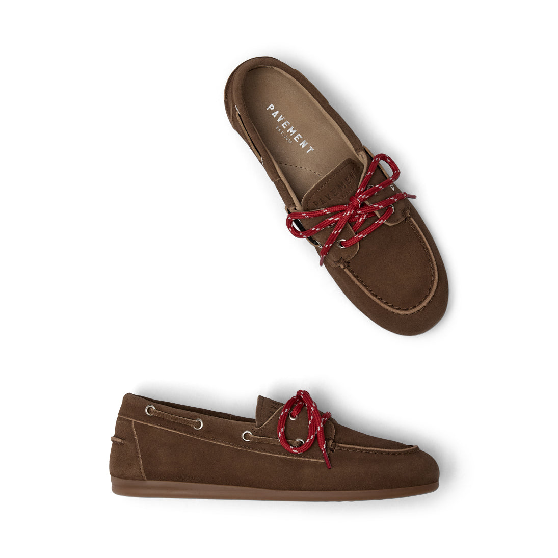 Pavement PAMarin Lace Loafers brown suede /red 886